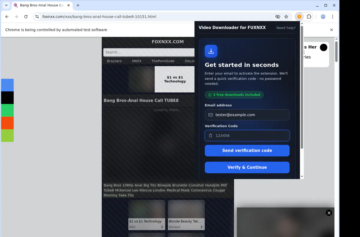 Fuxnxx Video Downloader browser extension screenshot 4